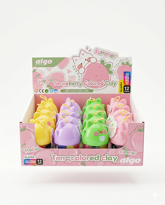 Hello Strawberry Colored Clay – Pâte à modeler kawaii pour enfants