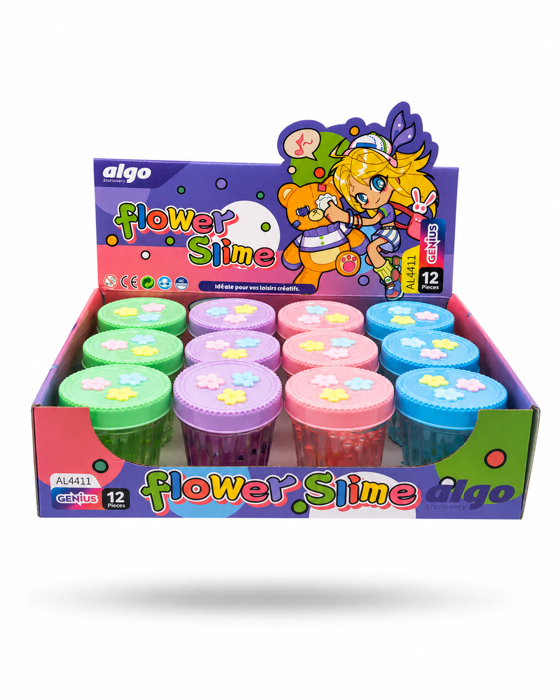 Flower Slime Algo : Pâte à Modeler Transparente avec Figurines