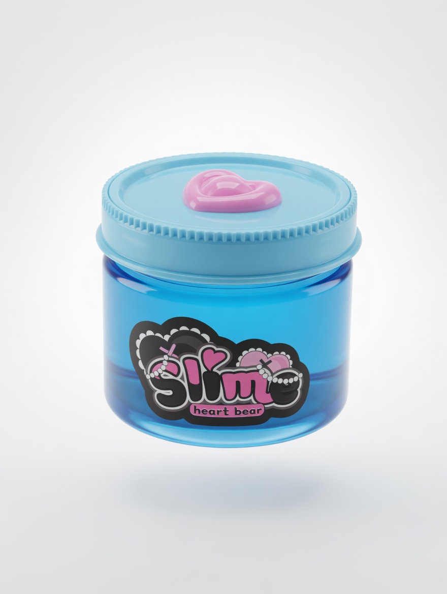 Slime Heart Bear Coloré en Pot Kawaii pour Enfants