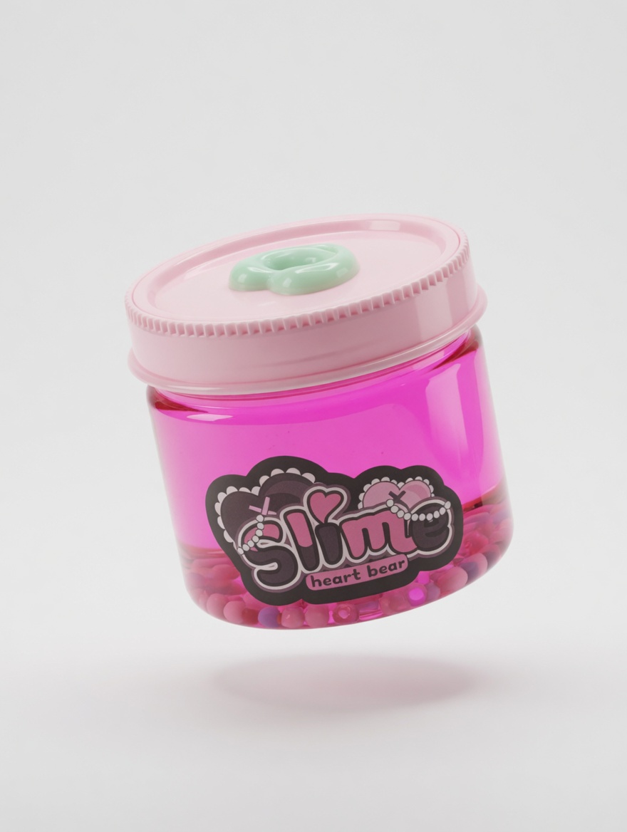 Slime Heart Bear Coloré en Pot Kawaii pour Enfants