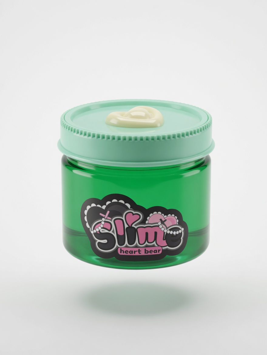 Slime Heart Bear Coloré en Pot Kawaii pour Enfants