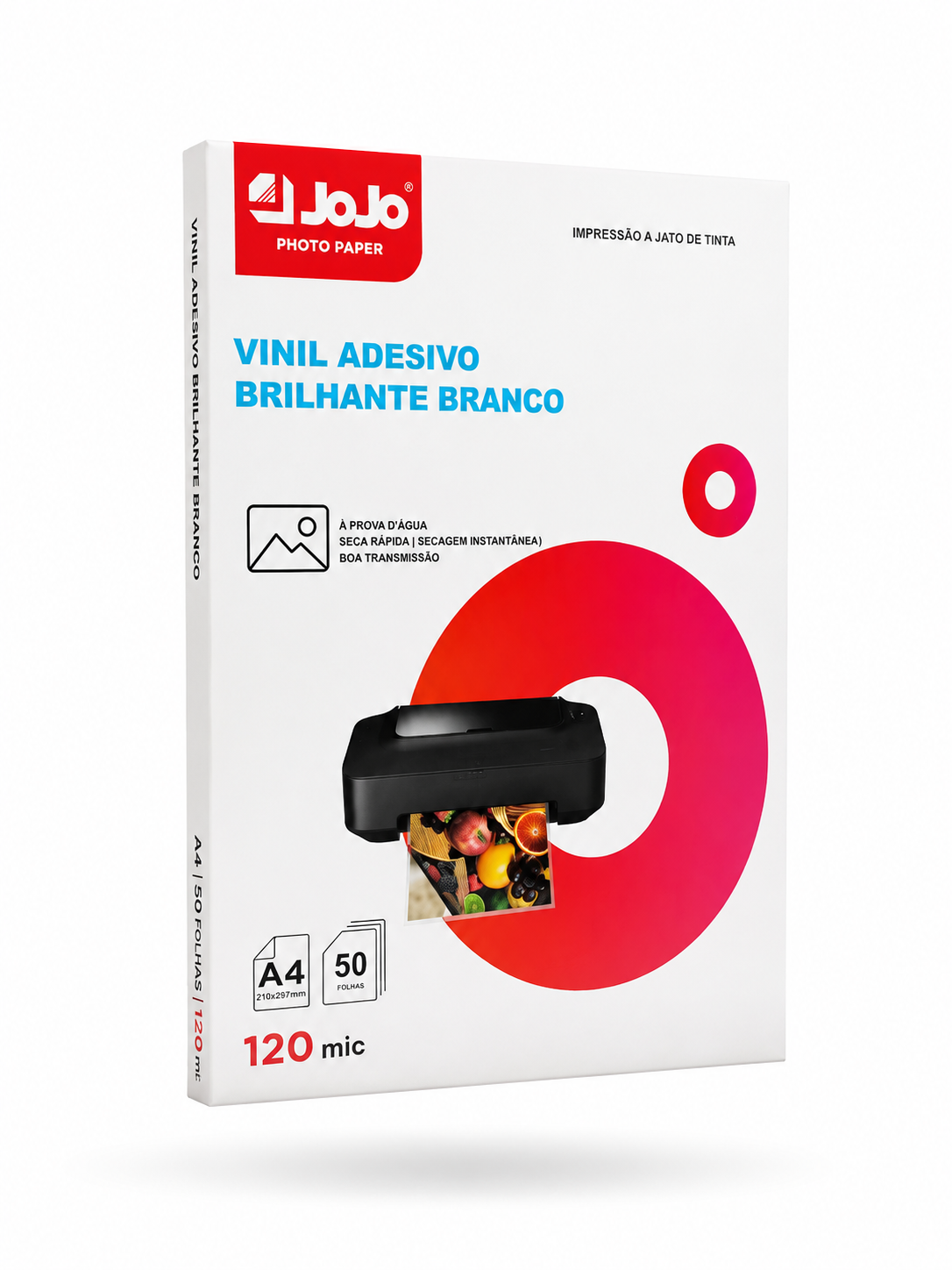 Vinyle adhésif brillant blanc Jojo A4 – 120 microns – 50 feuilles