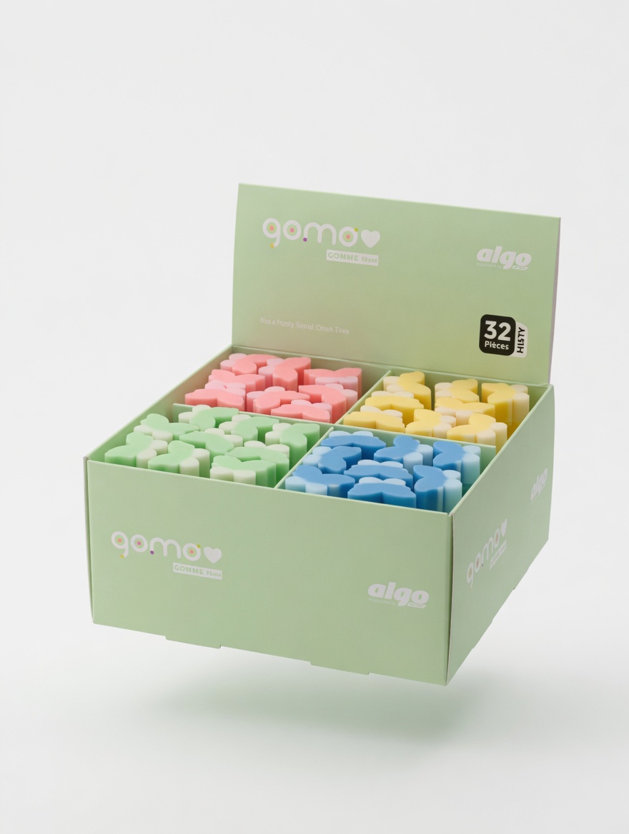 Gomme Papillon Pastel Soft Touch Non Toxique