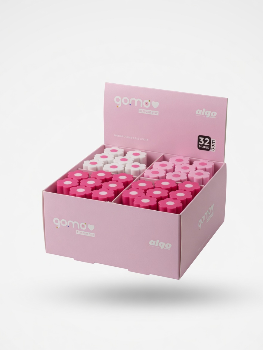 Gomme Fleur Rose Pastel Soft Touch Non Toxique