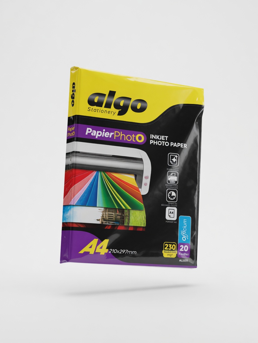 Papier photo jet d’encre Algo 230g Double Face A4 – 20 feuilles
