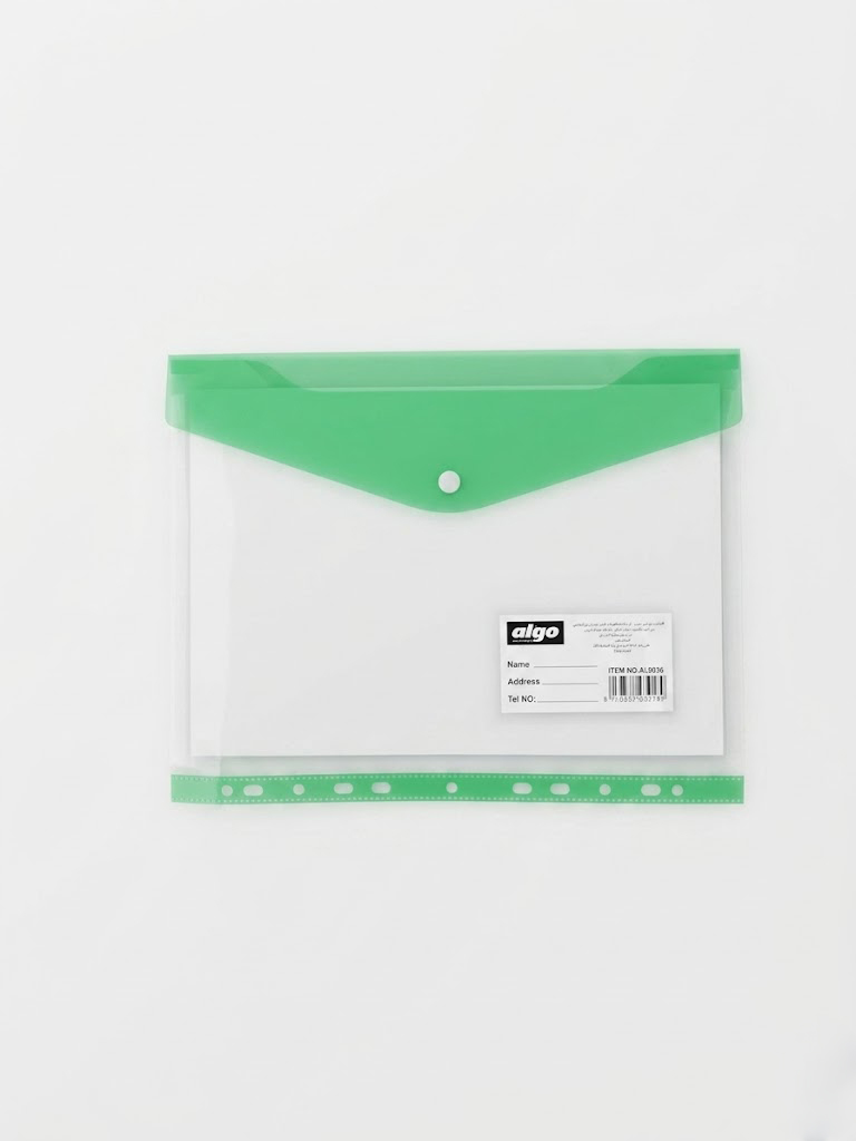 Pochette Perforée Transparente à Bouton Algo A4
