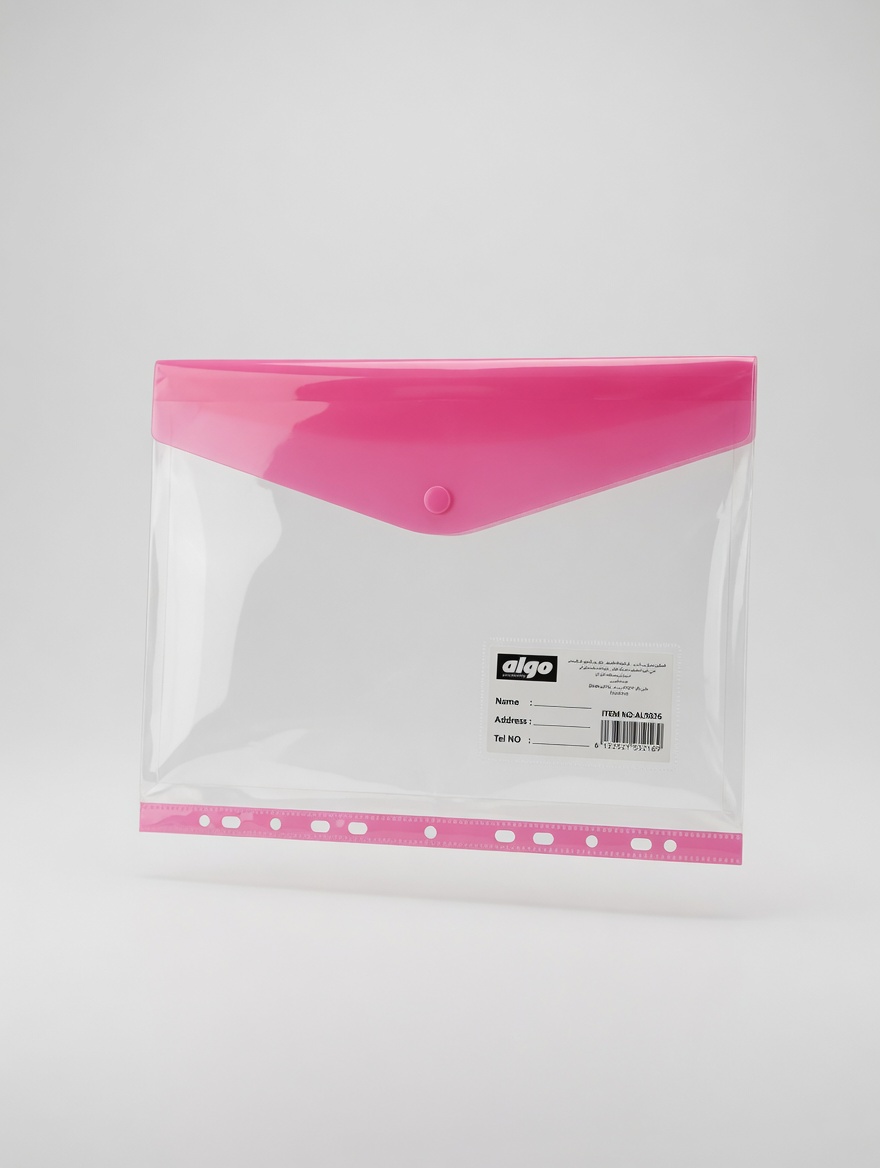 Pochette Perforée Transparente à Bouton Algo A4