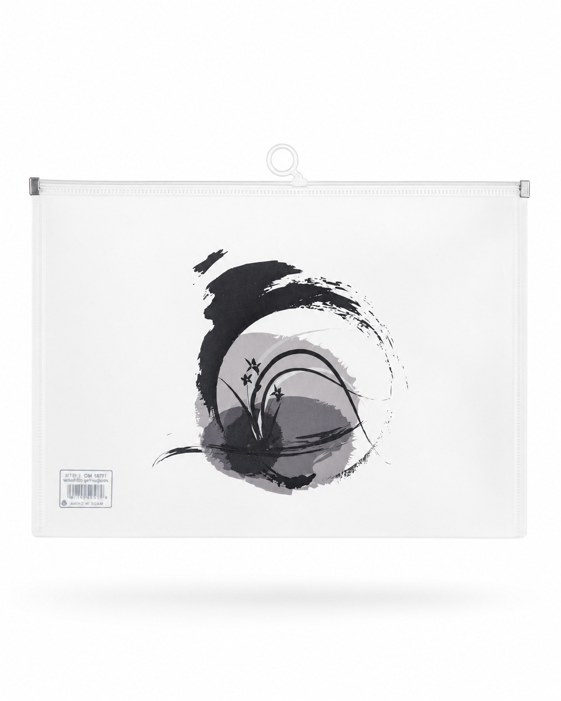 Pochette Zip Transparente Design Artistique A4