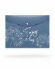Pochette A4 Fleurie Bleu Pastel avec Fermeture