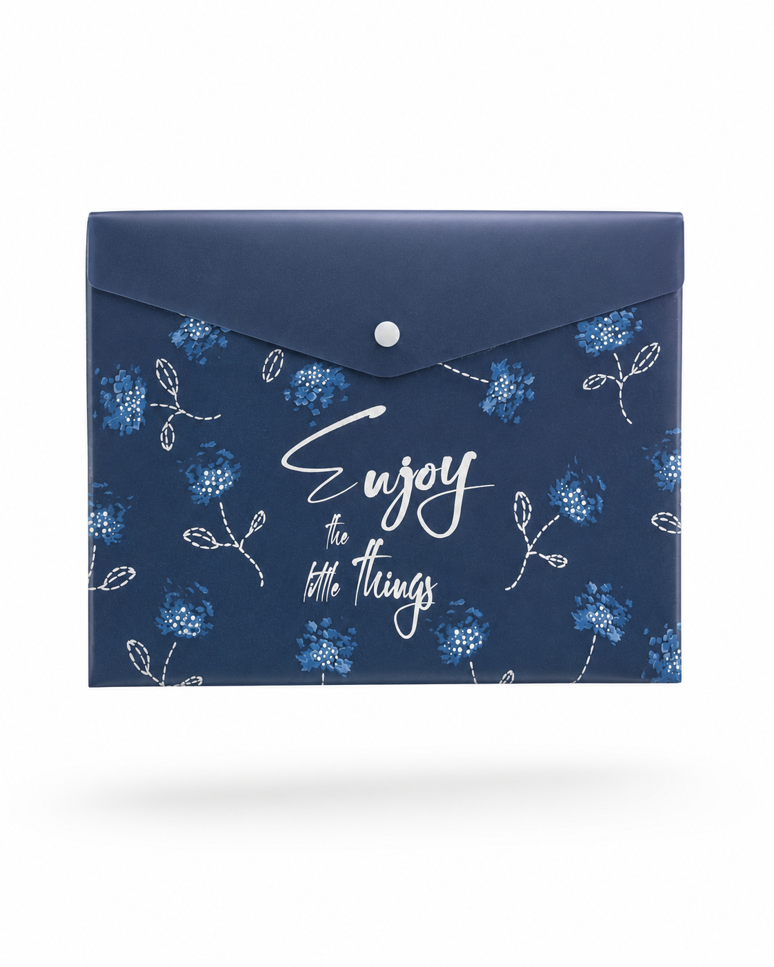 Pochette A4 Fleurie Bleu Pastel avec Fermeture