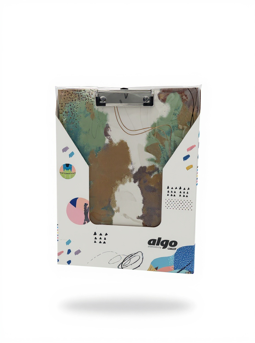 Clipboard à Pince Design Abstrait Vert & Terre