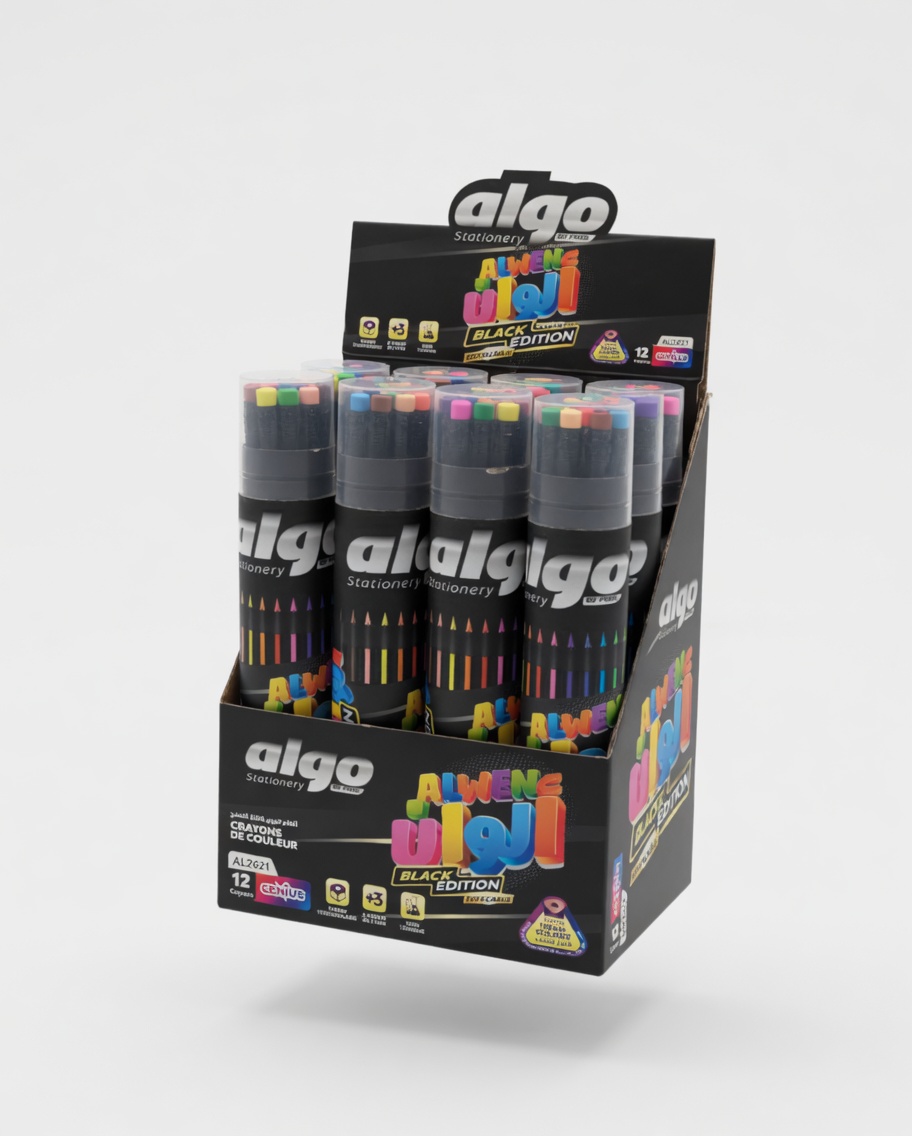 Crayons Couleur Bois Noir AL2621 Black Edition x12