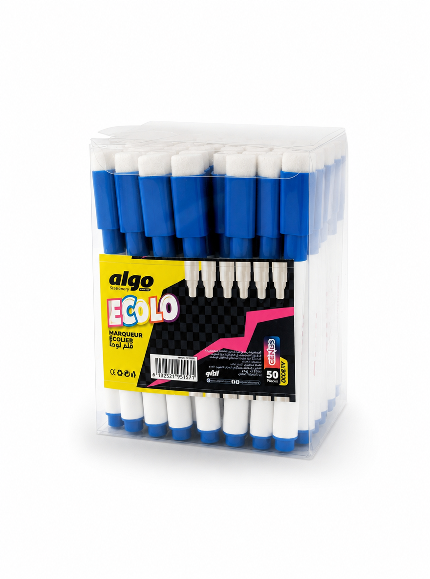 Marqueur scolaire bleu Algo Ecolo – boîte de 50