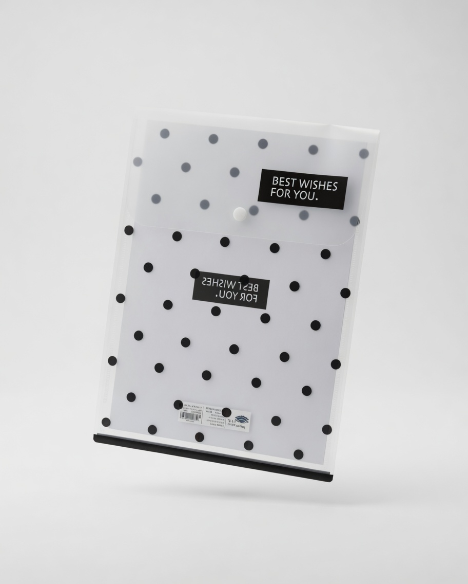 Pochette Porte-Document à Bouton Pois A4