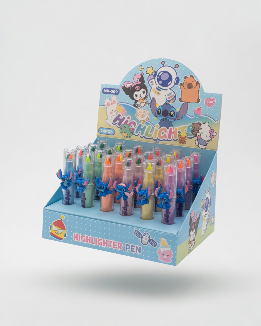 Surligneurs Kawaii Stitch Multicolores 24PCS