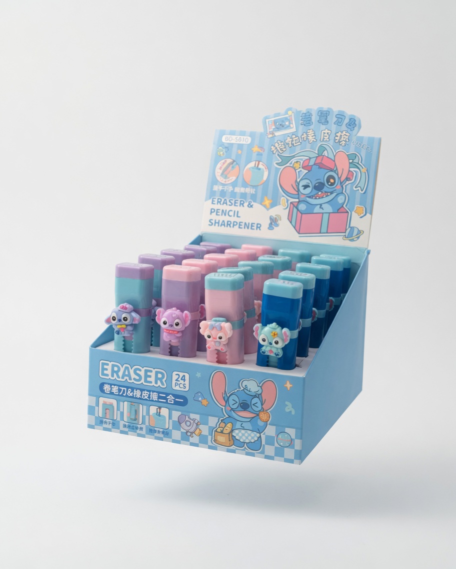 Gomme Taille-Crayon 2 en 1 Kawaii Animaux