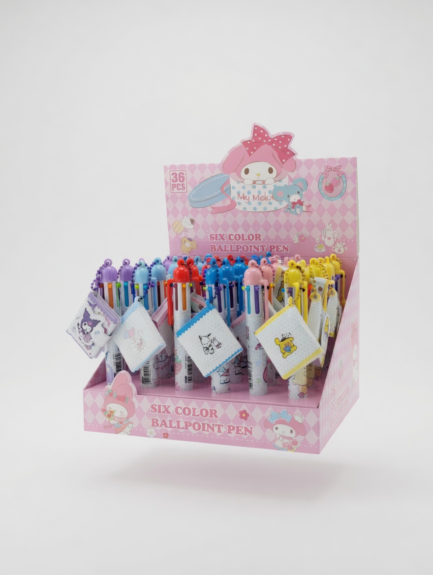 Stylo 6 Couleurs Stitch Labubu My Melody 