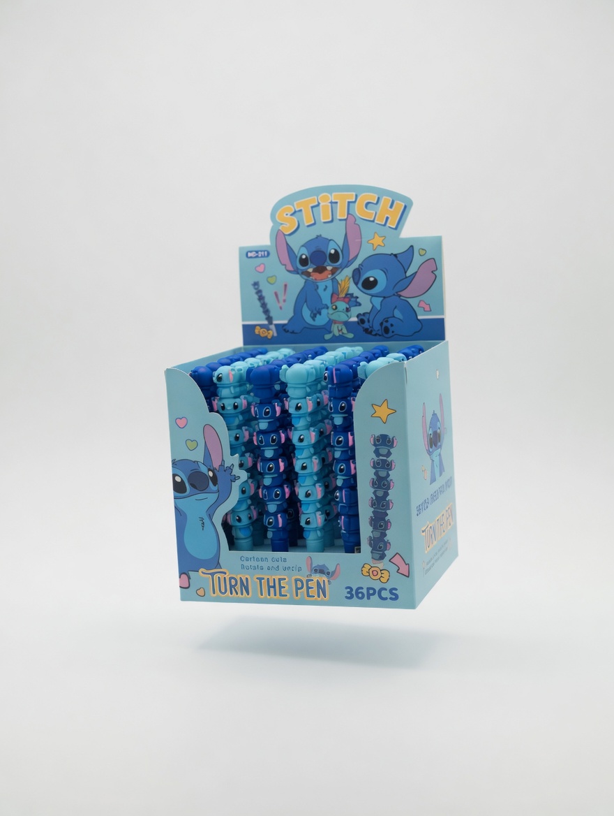 Stylo Rotatif Labubu Stitch Kuromi Rétractable