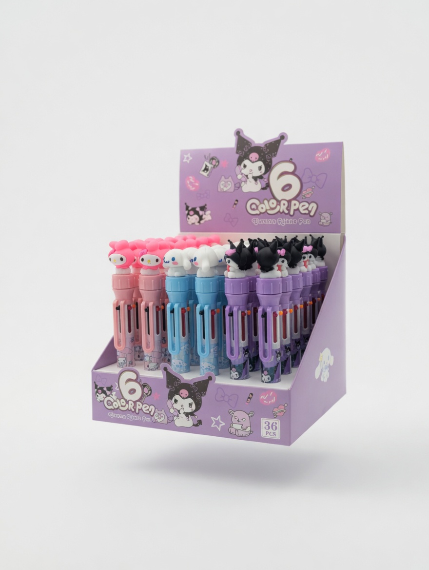 Stylo 6 Couleurs Figurine Kuromi Labubu Stitch