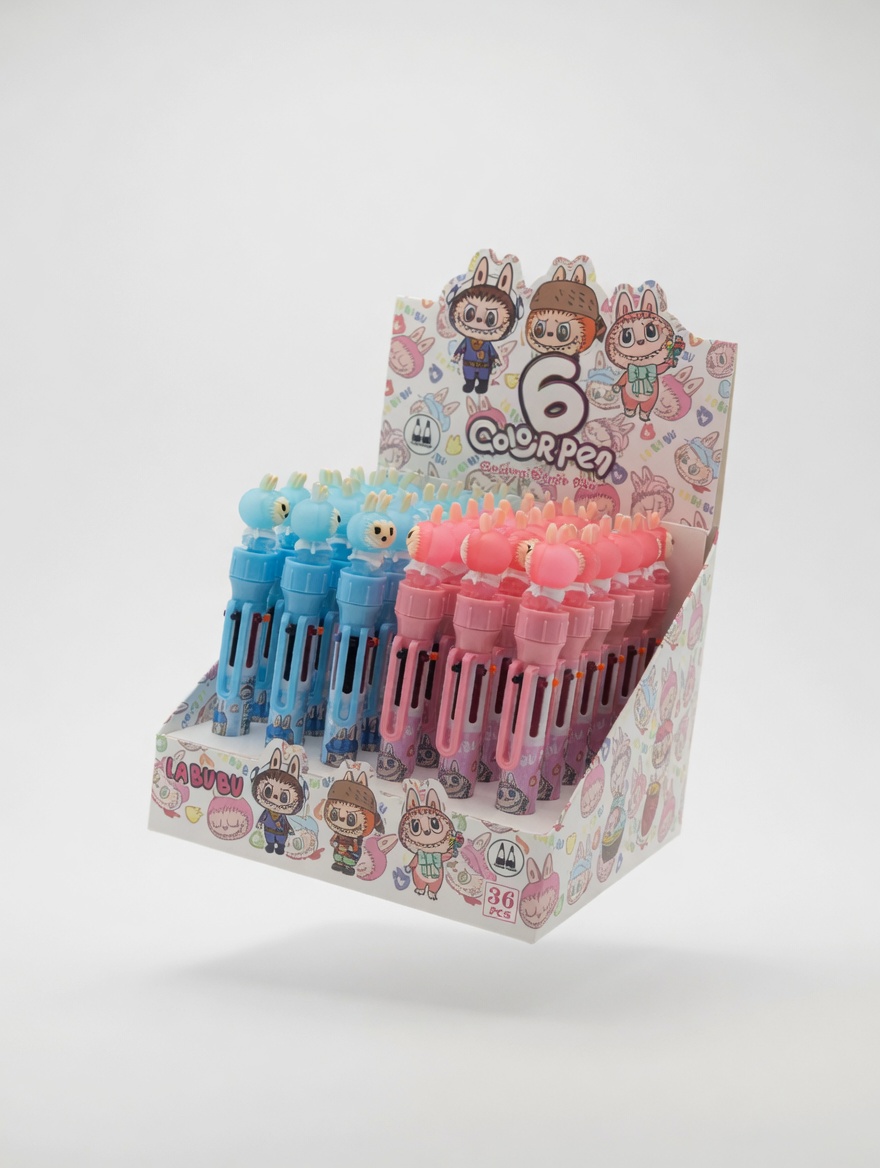 Stylo 6 Couleurs Figurine Kuromi Labubu Stitch