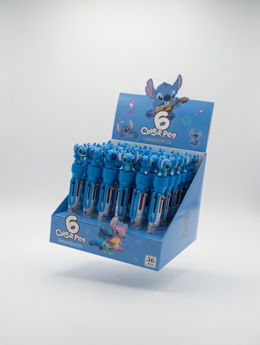 Stylo 6 Couleurs Figurine Kuromi Labubu Stitch