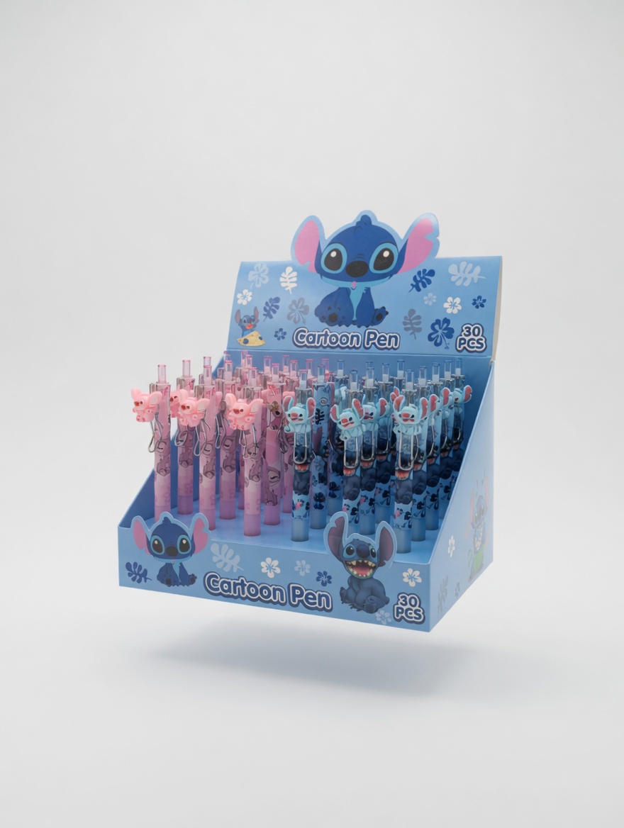 Stylo Gel Licences Stitch Labubu Kuromi Clip 3D