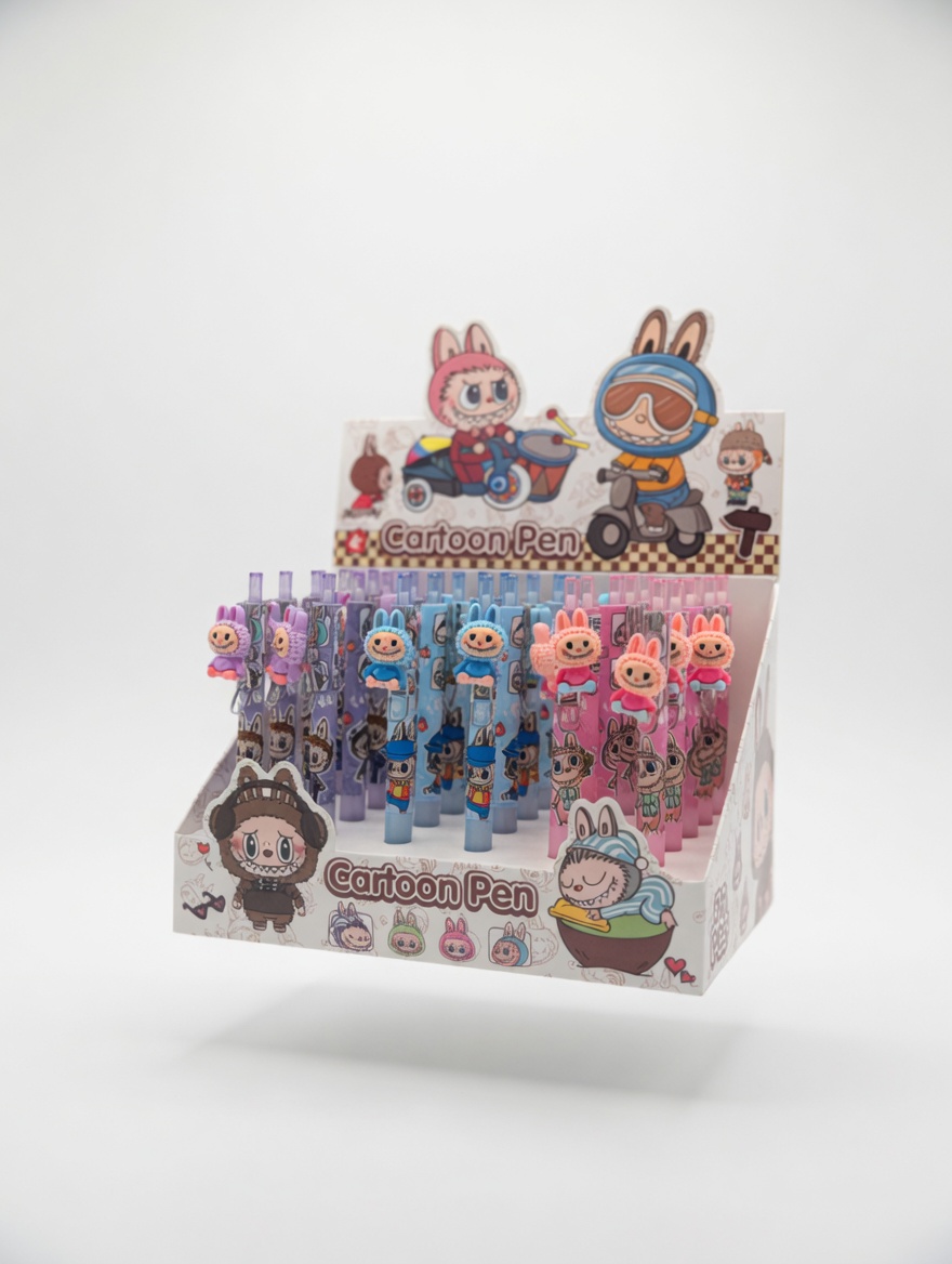 Stylo Gel Licences Stitch Labubu Kuromi Clip 3D