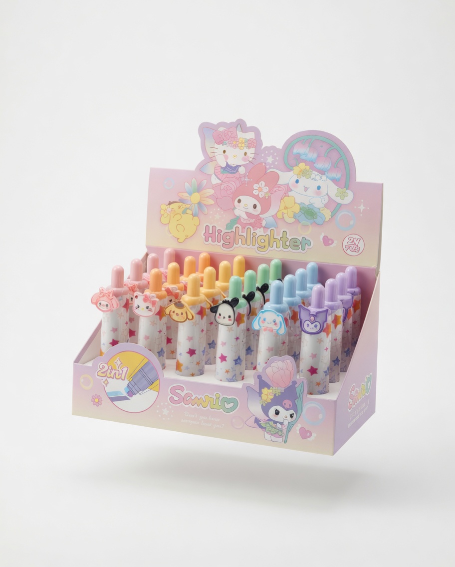 Surligneur 2 en 1 Bicolore Stitch Sanrio Kawaii