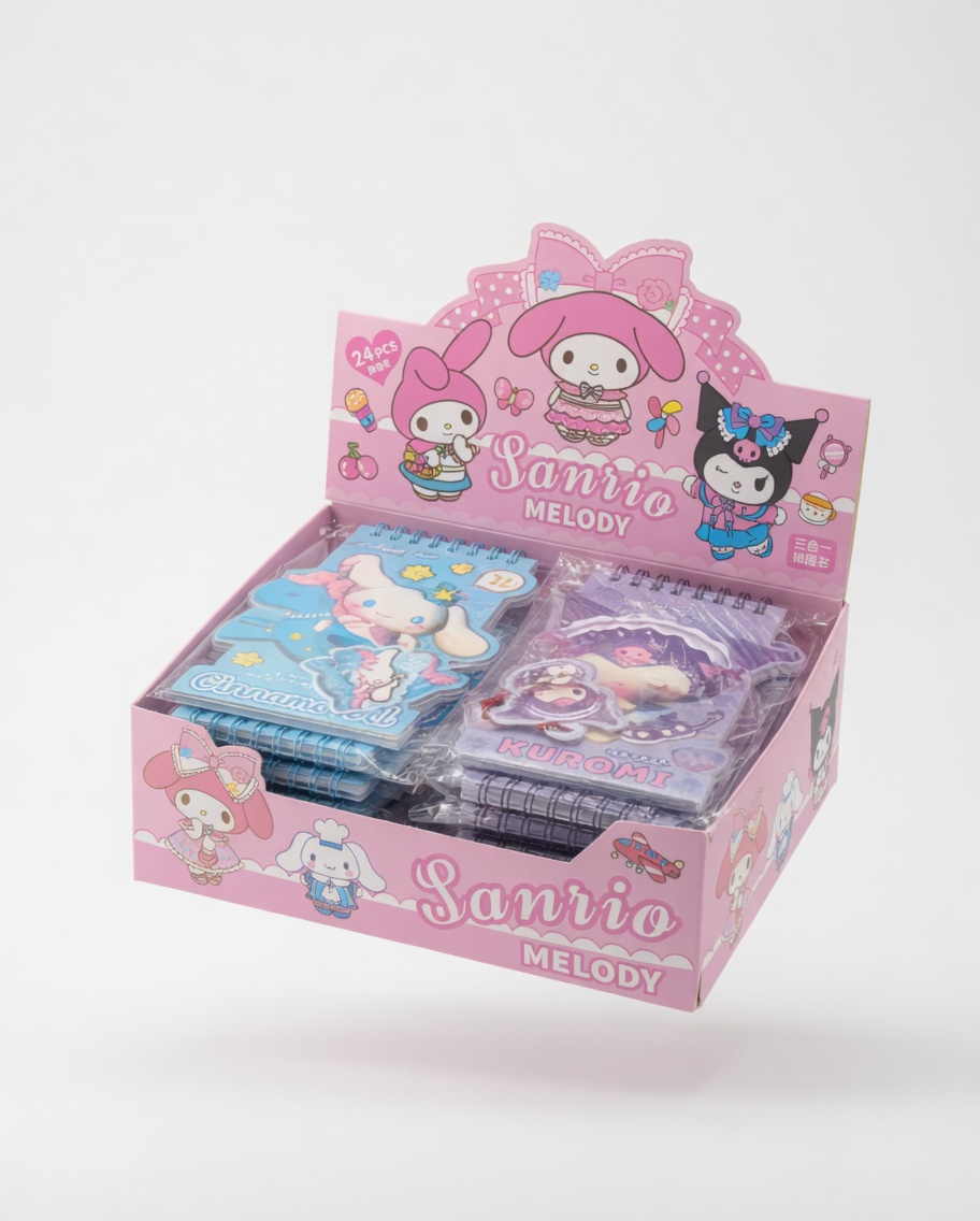Mini Carnet Façonné Kawaii avec Porte-Clés