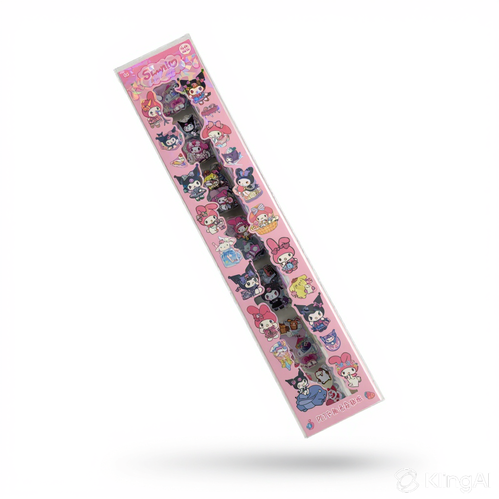 Bande de Stickers Kawaii en Ruban Autocollants Verticaux Holographiques