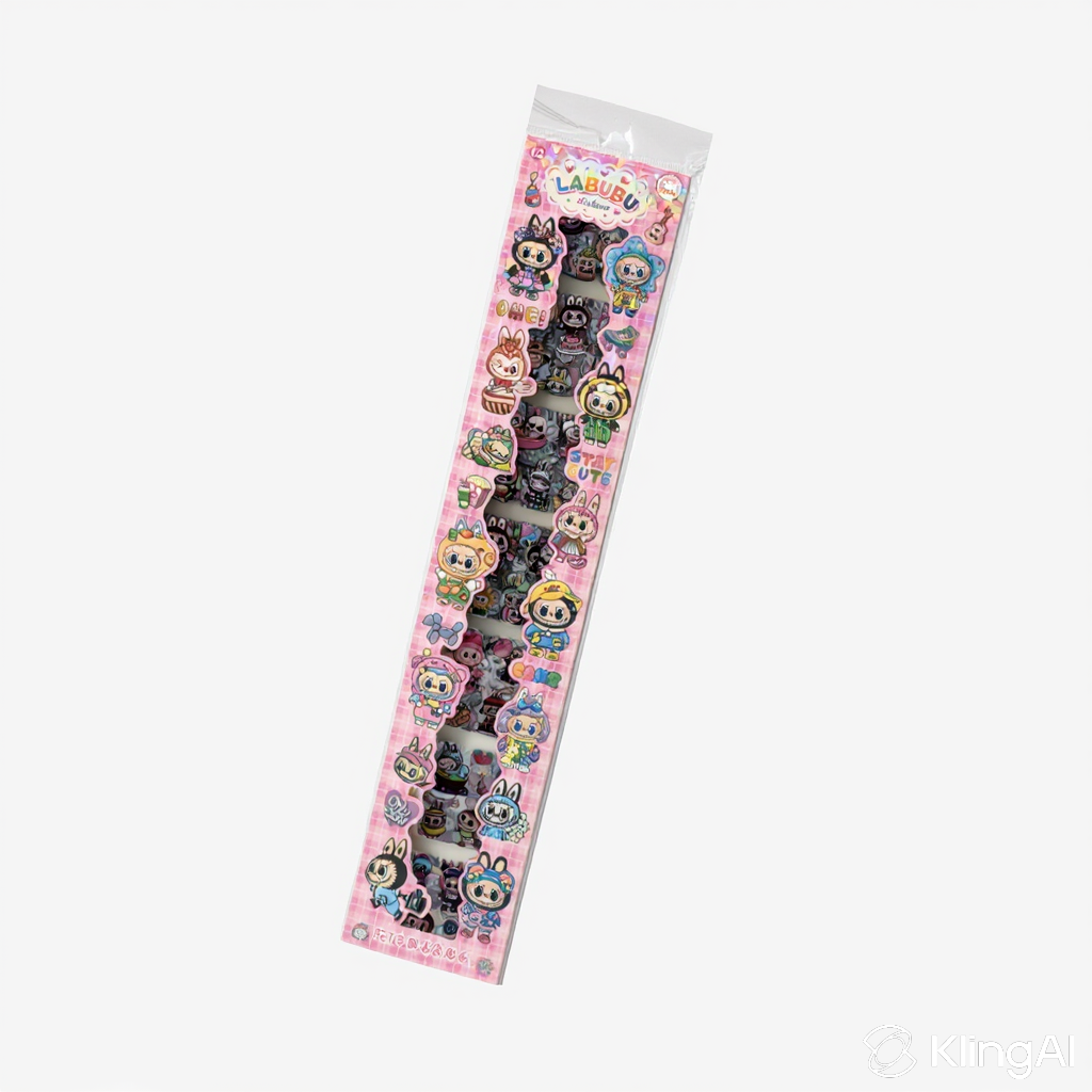 Bande de Stickers Kawaii en Ruban Autocollants Verticaux Holographiques