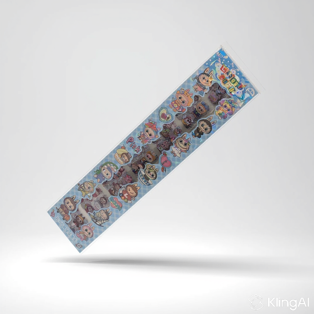 Bande de Stickers Kawaii en Ruban Autocollants Verticaux Holographiques