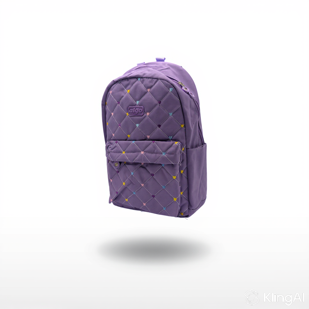 Sac à Dos Scolaire Matelassé Cœurs Algo