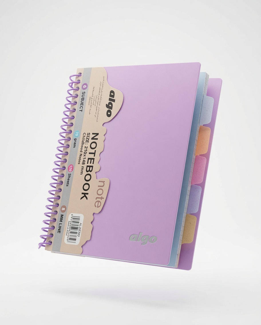Cahier à Spirales 6 Sujets 120 Feuilles