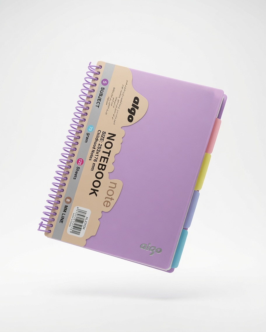 Grand Cahier à Spirales 5 Sujets 120 Feuilles