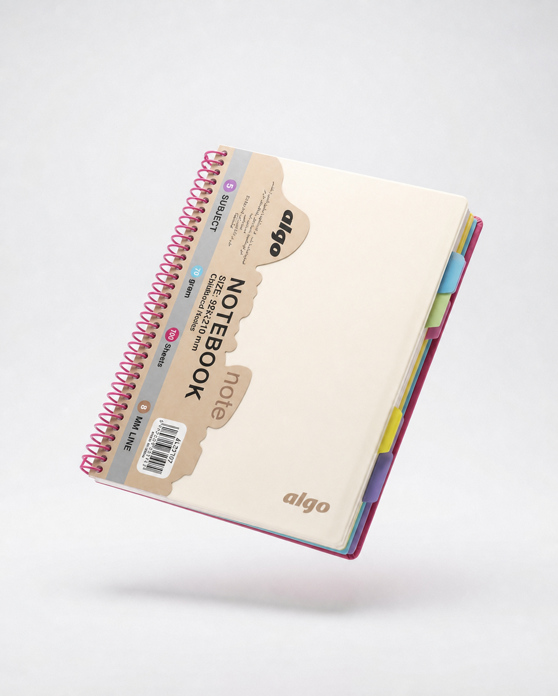 Grand Cahier à Spirales 5 Sujets 120 Feuilles