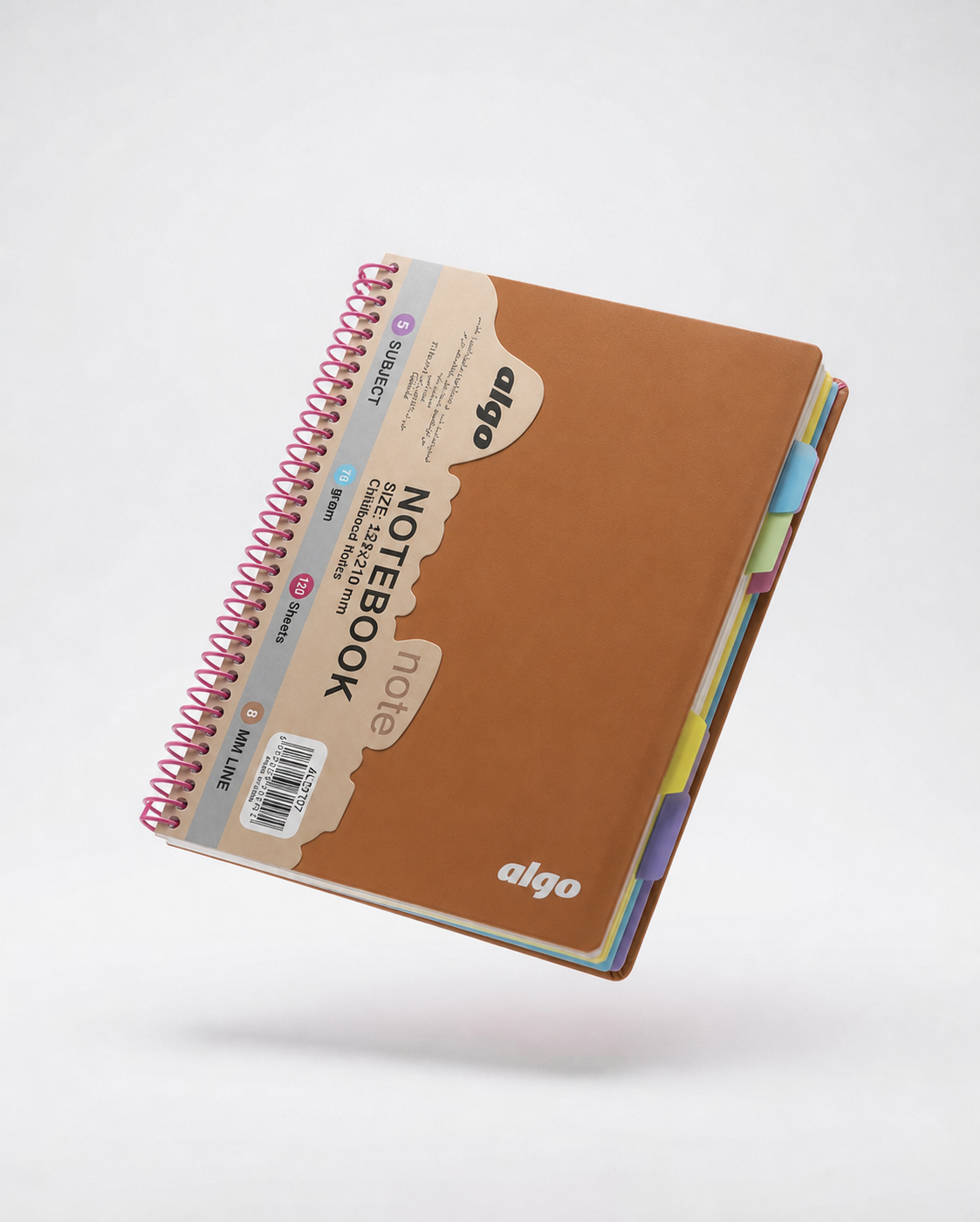 Grand Cahier à Spirales 5 Sujets 120 Feuilles