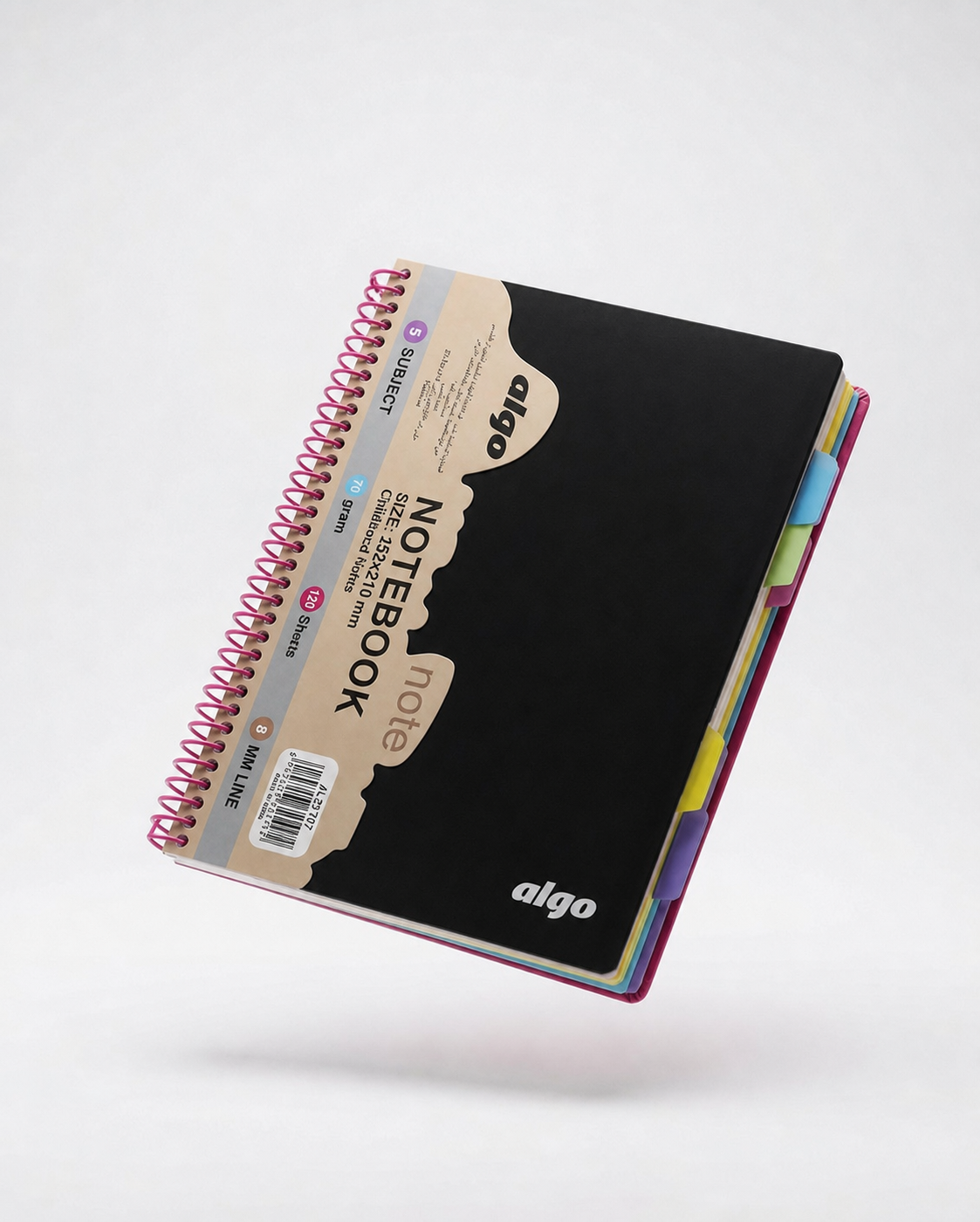 Grand Cahier à Spirales 5 Sujets 120 Feuilles