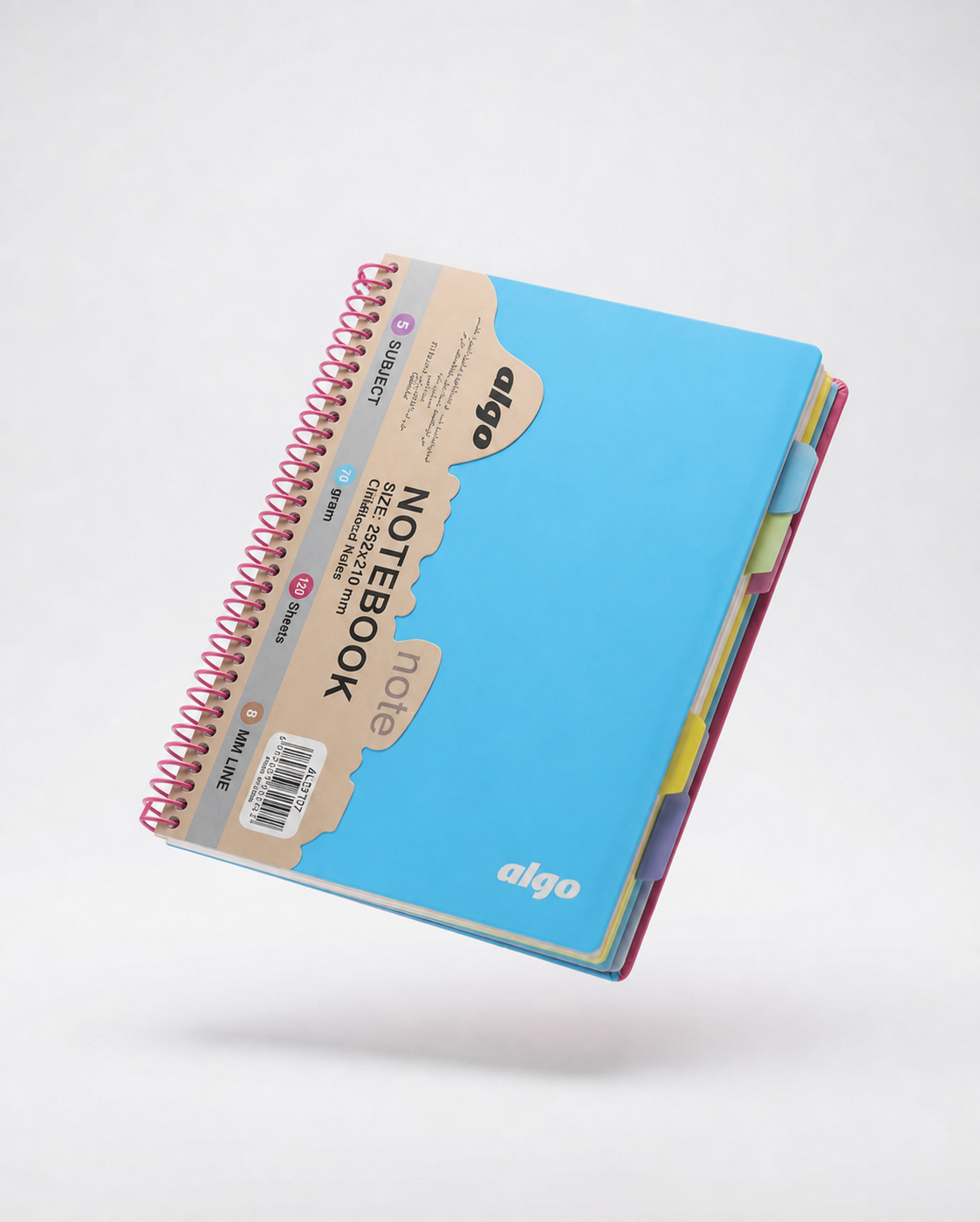 Grand Cahier à Spirales 5 Sujets 120 Feuilles