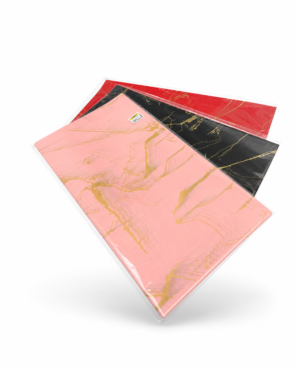 Papier Cadeau Marbré Rose Noir Rouge Veines Or