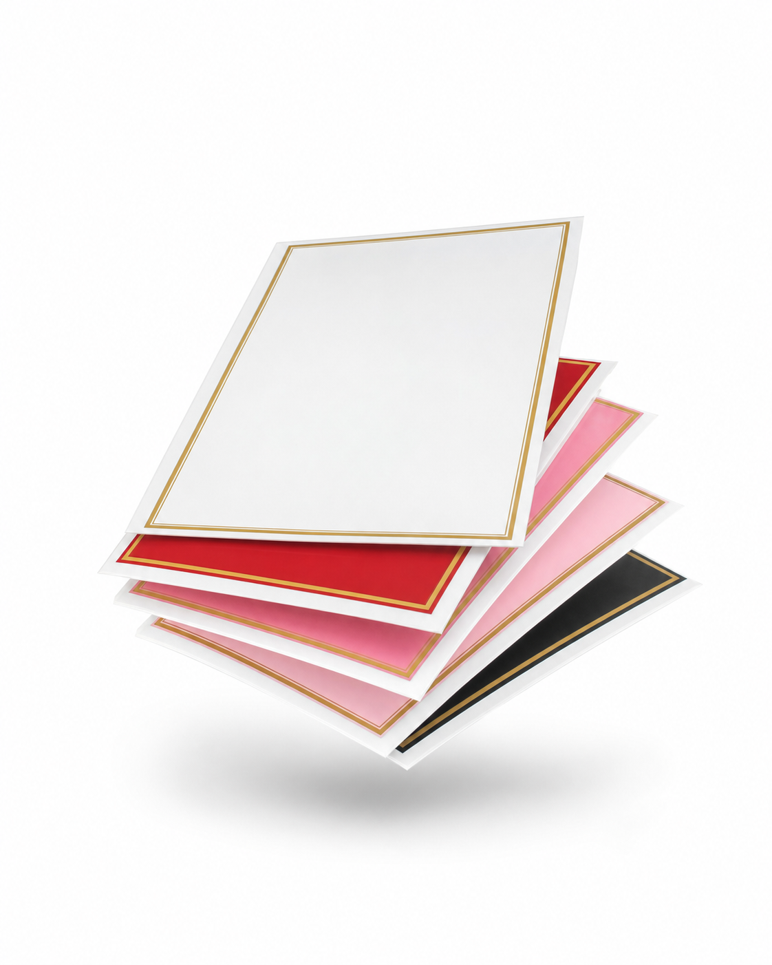 Papier Cadeau Bordure Blanche et Liseré Doré
