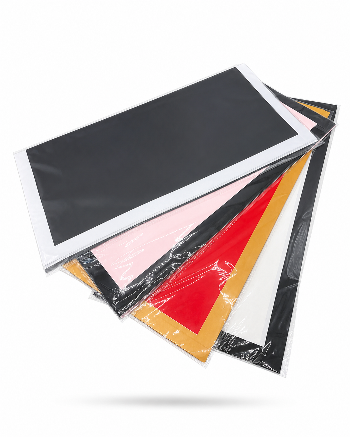 Papier Cadeau Uni avec Large Bordure Contrastée