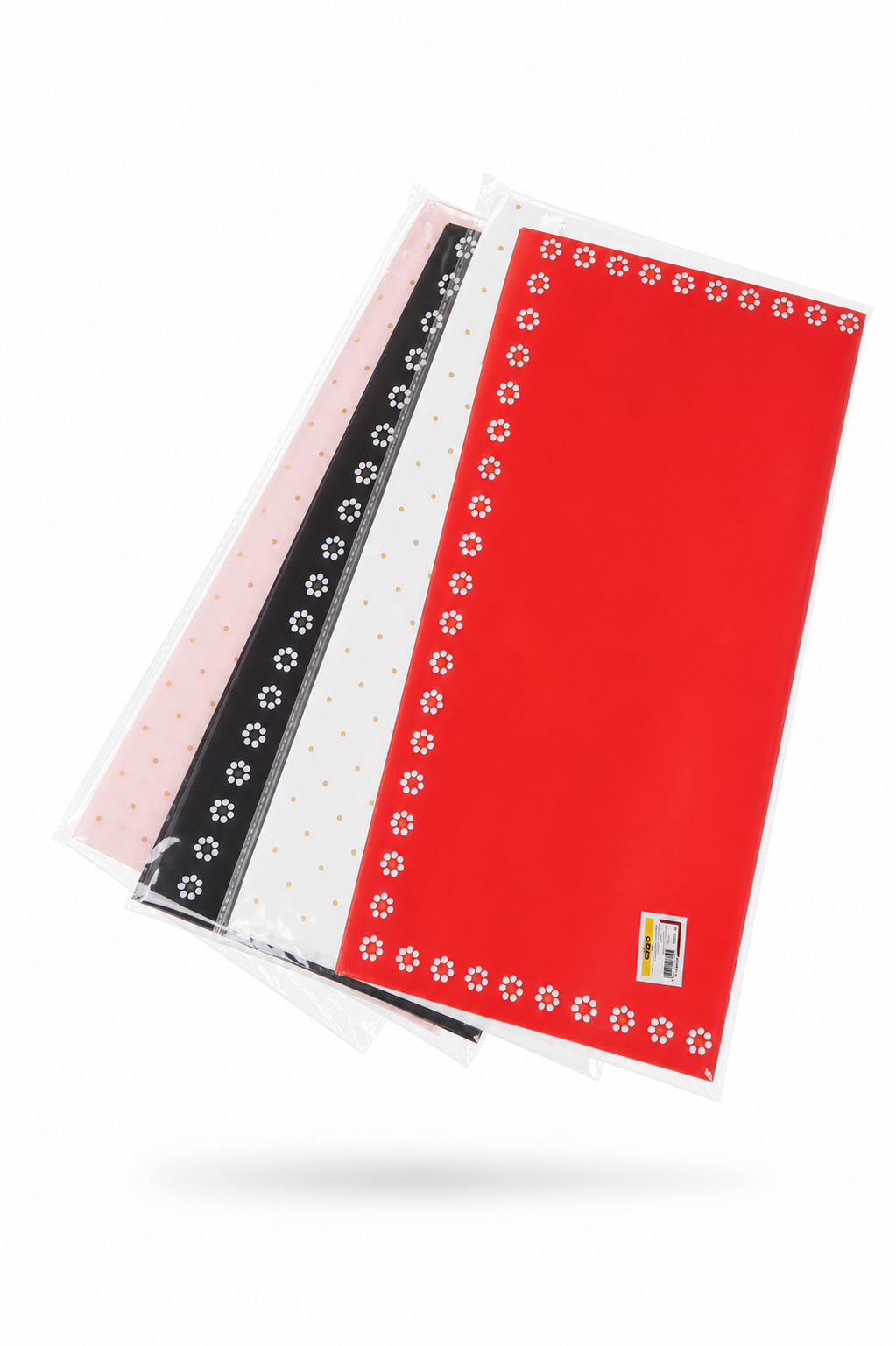 Papier Cadeau Motif Fleurs et Petits Pois Chic