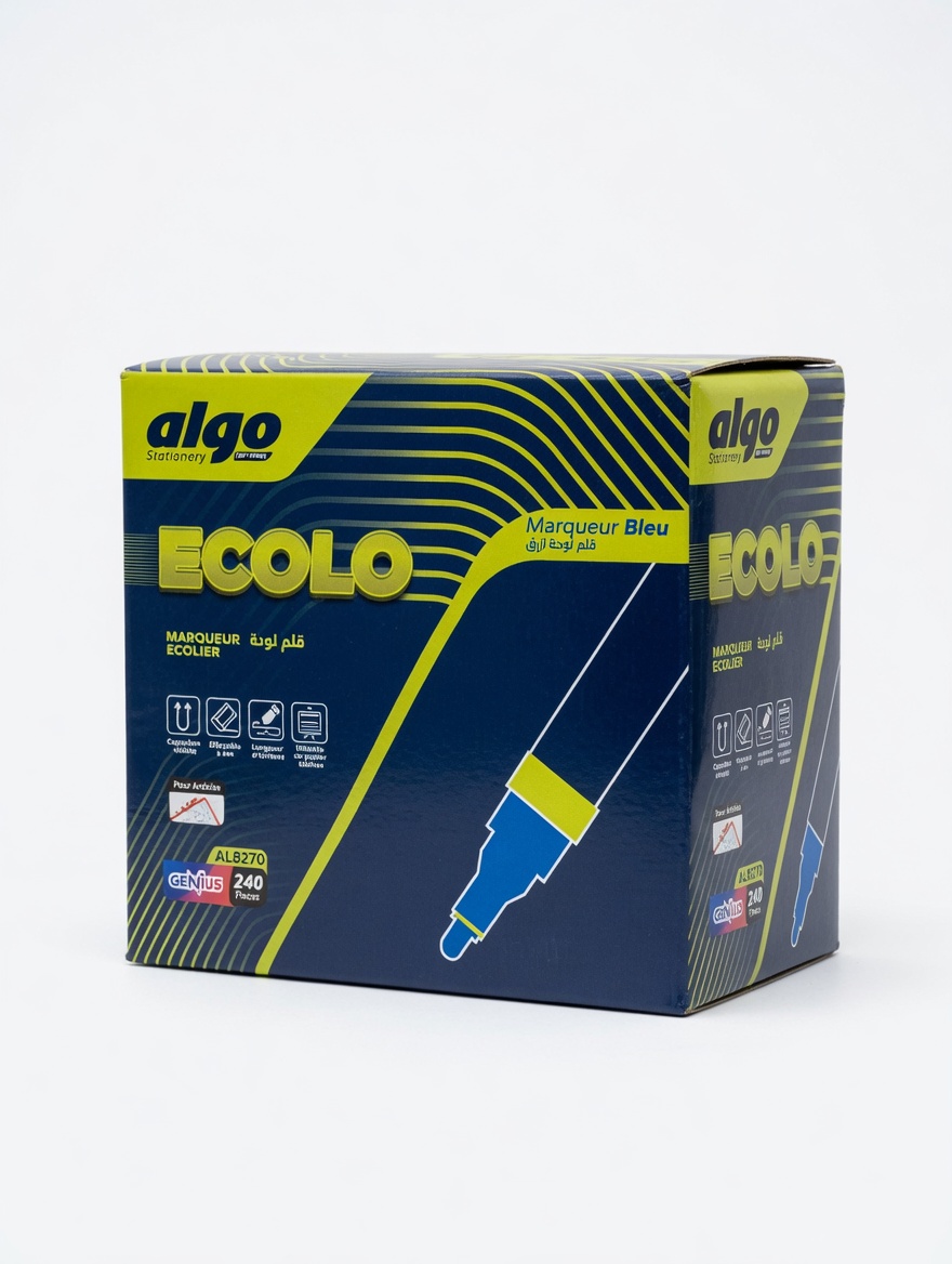 Marqueur Bleu Ecolo pour Tableau Blanc et Ardoise 