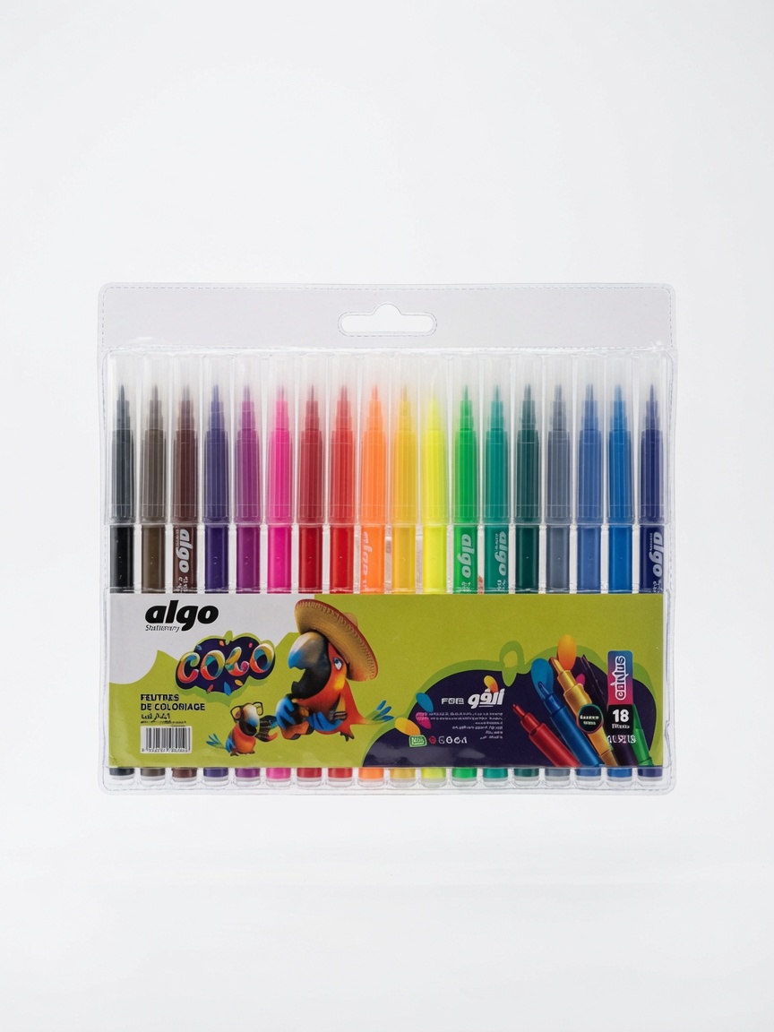 Feutres de Coloriage Colo Algo 18 Couleurs | Stylos Feutres