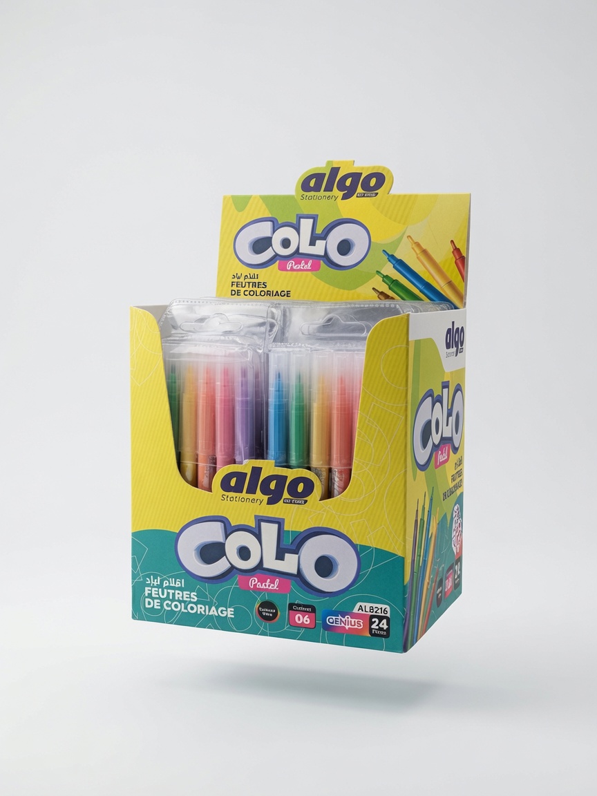 Feutres de Coloriage Colo Pastel Algo 6 Couleurs | Stylos Feutres
