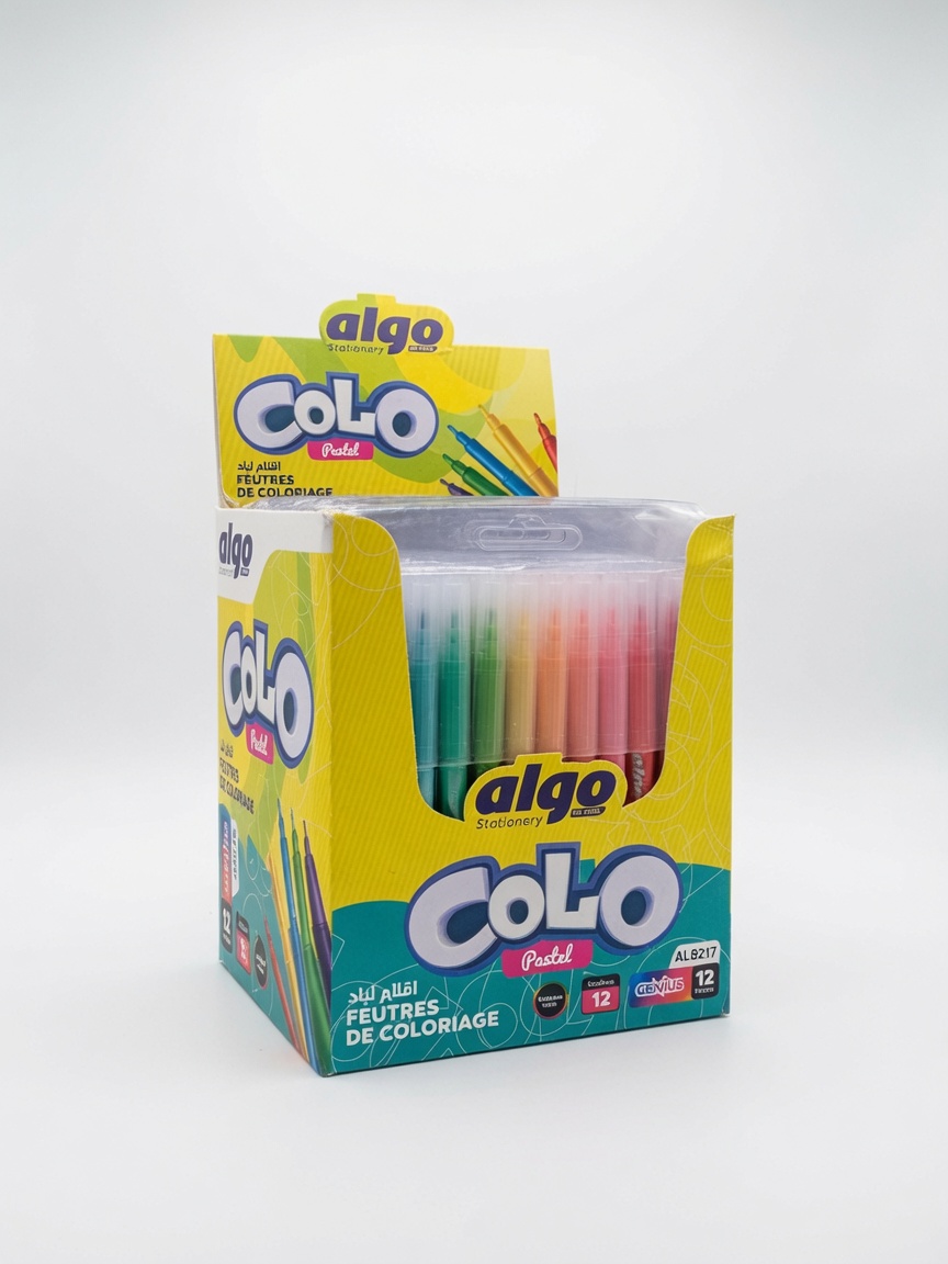 Feutres de Coloriage Colo Pastel Algo 12 Couleurs | Stylos Feutres