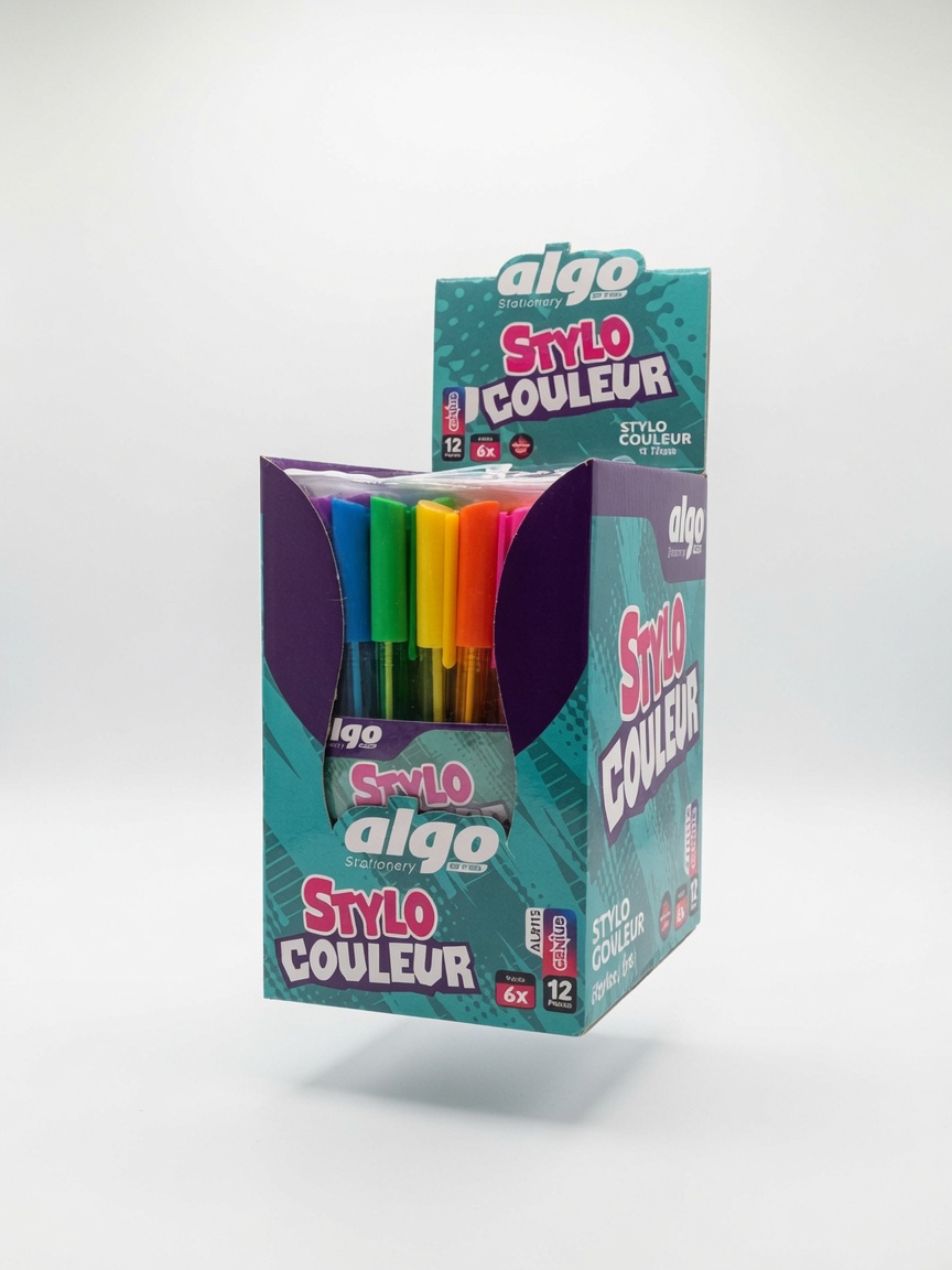Stylos de Couleur Algo 6 Couleurs | Stylos à Bille Scolaires