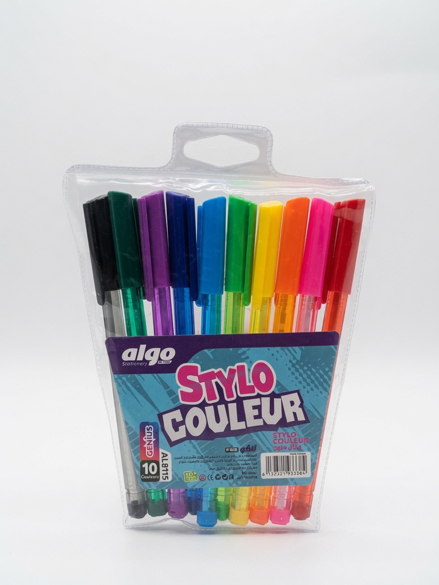 Stylos de Couleur Algo 10 Couleurs | Stylos à Bille Scolaires