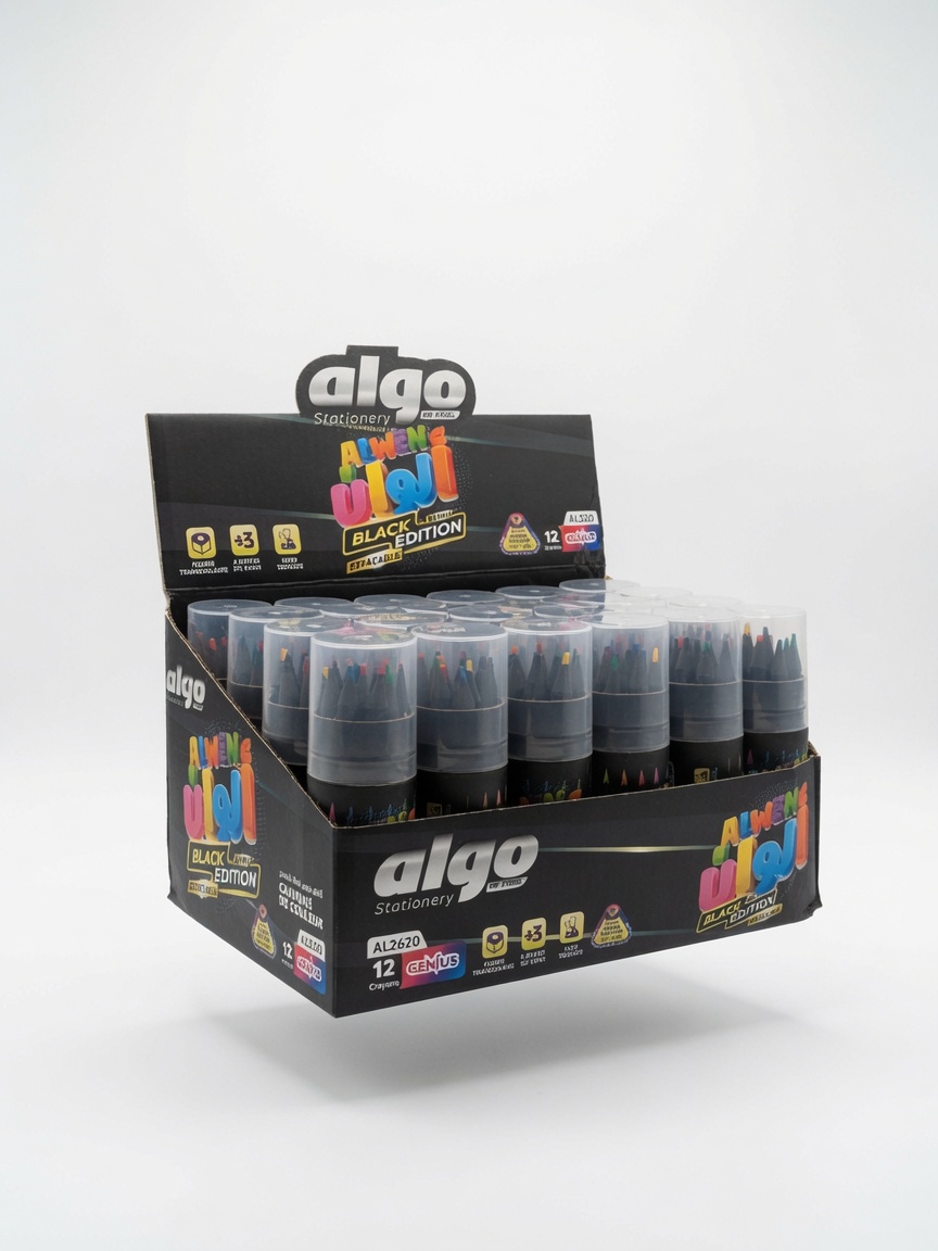 Mini Crayons de Couleur Alwan Algo | Black Edition Effaçable